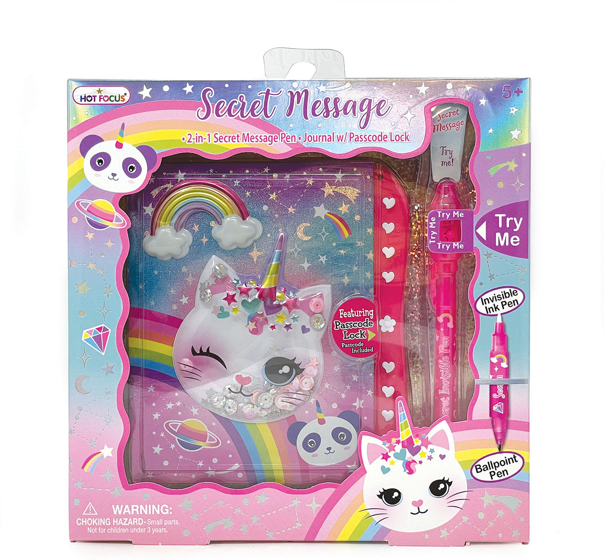 Caticorn 2-in-1 Secret Message Pen & Journal Set