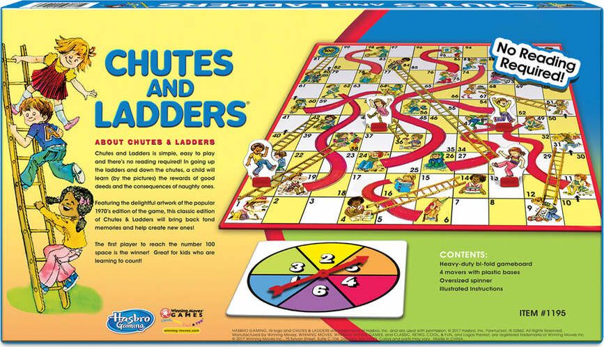 Classic Chutes and Ladders Board Game